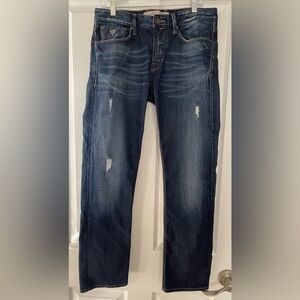 Guess Men’s Slim Straight Denim Blue Jeans Distressing Sz. 32